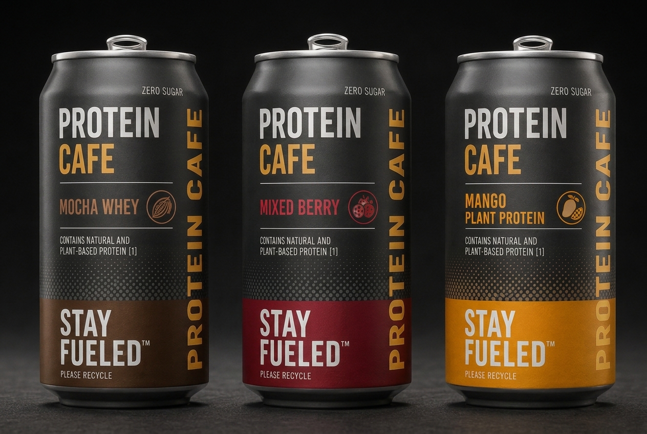 ProteinCafe cans line-up