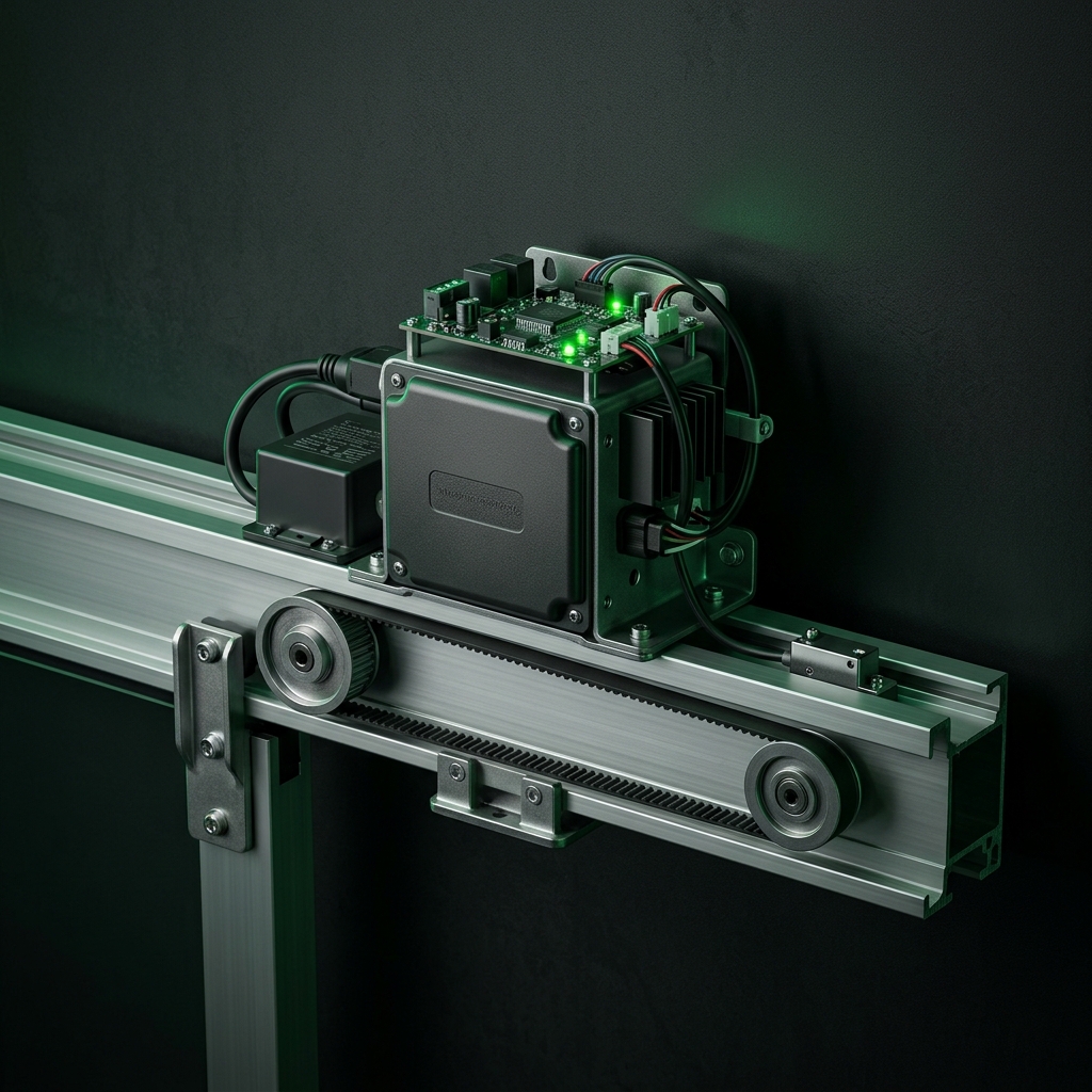 Automatic door operator — commercial lobby