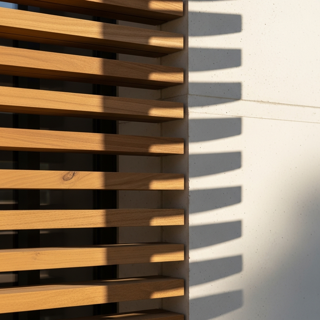 Tropical teakwood architectural detail