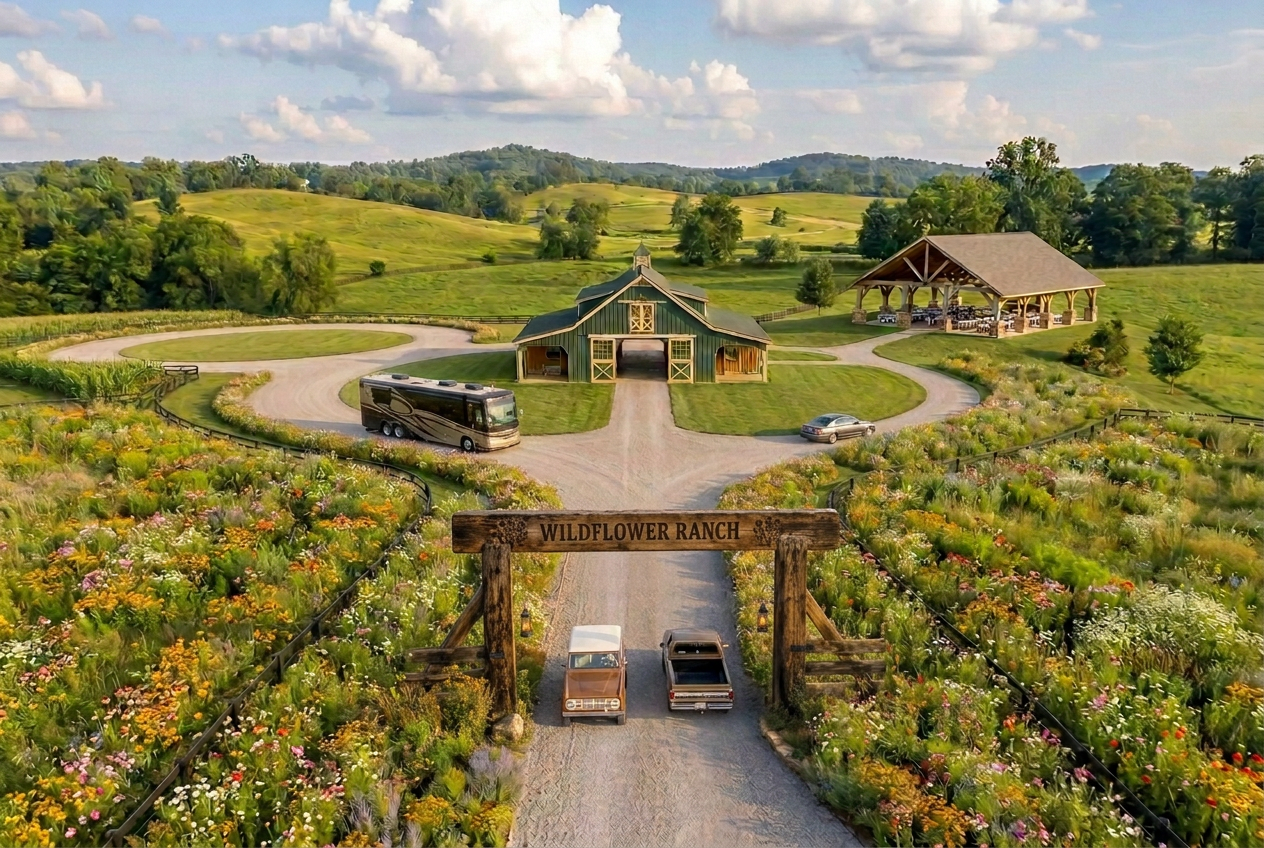 The Wildflower farm entrance gate