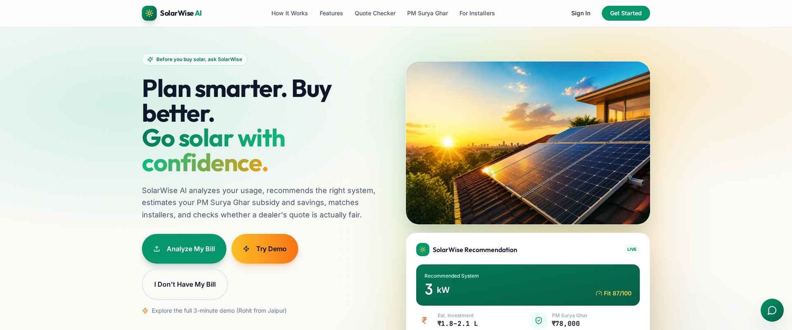Solar Wise AI preview