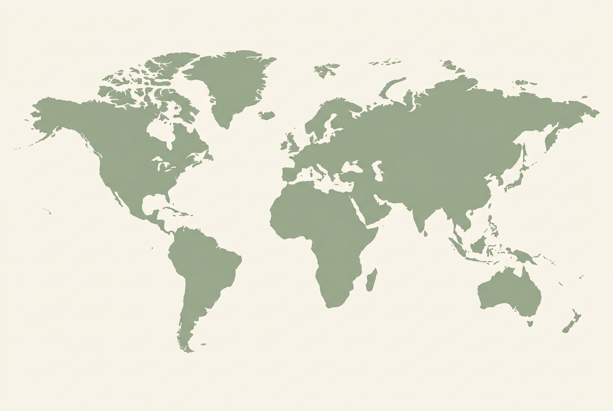 Cultiva Botanics global focus markets — world map with India as origin
