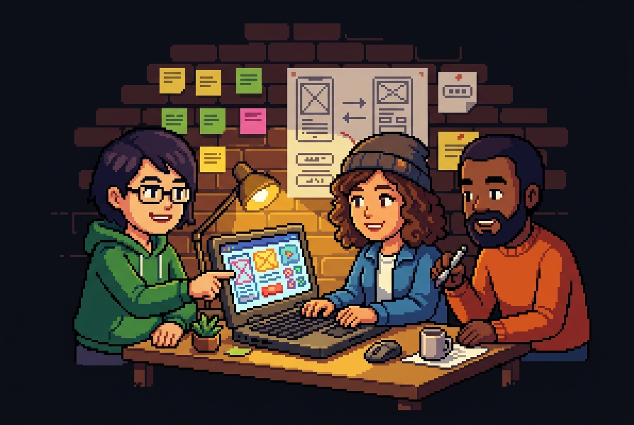 Pixel team building their app