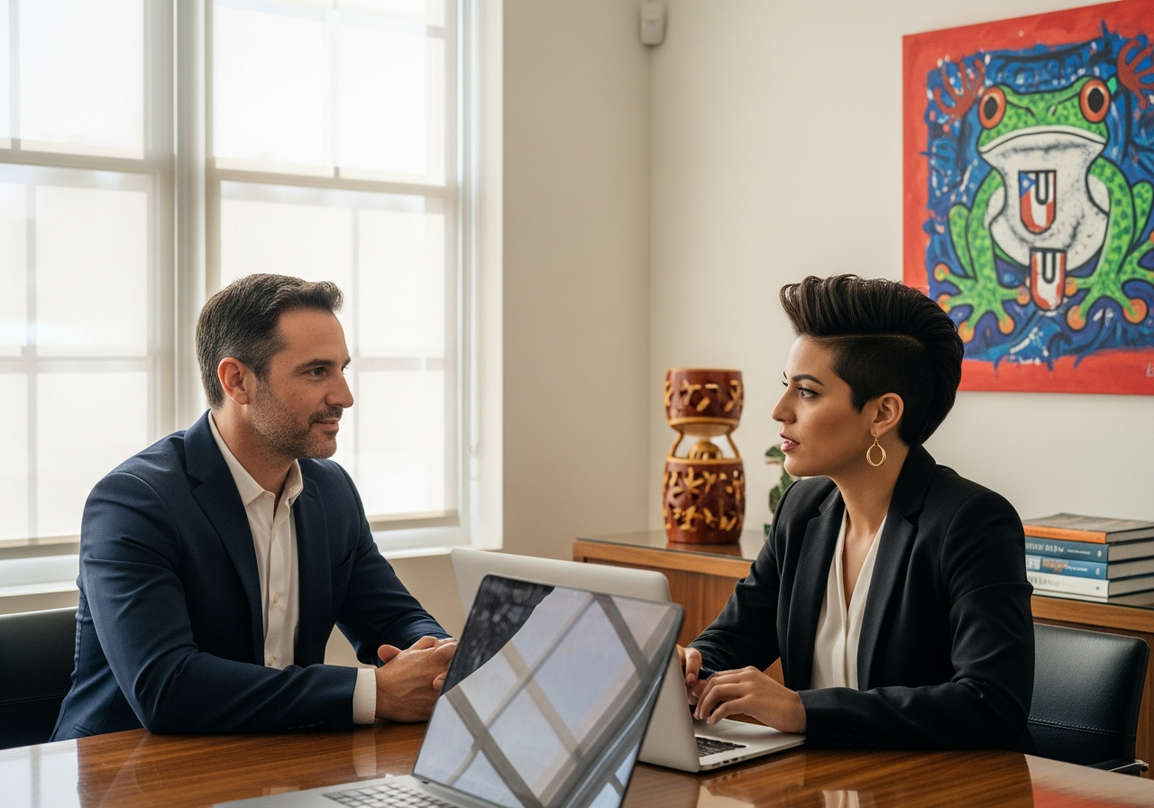 Financial advisor walking a client through a file review