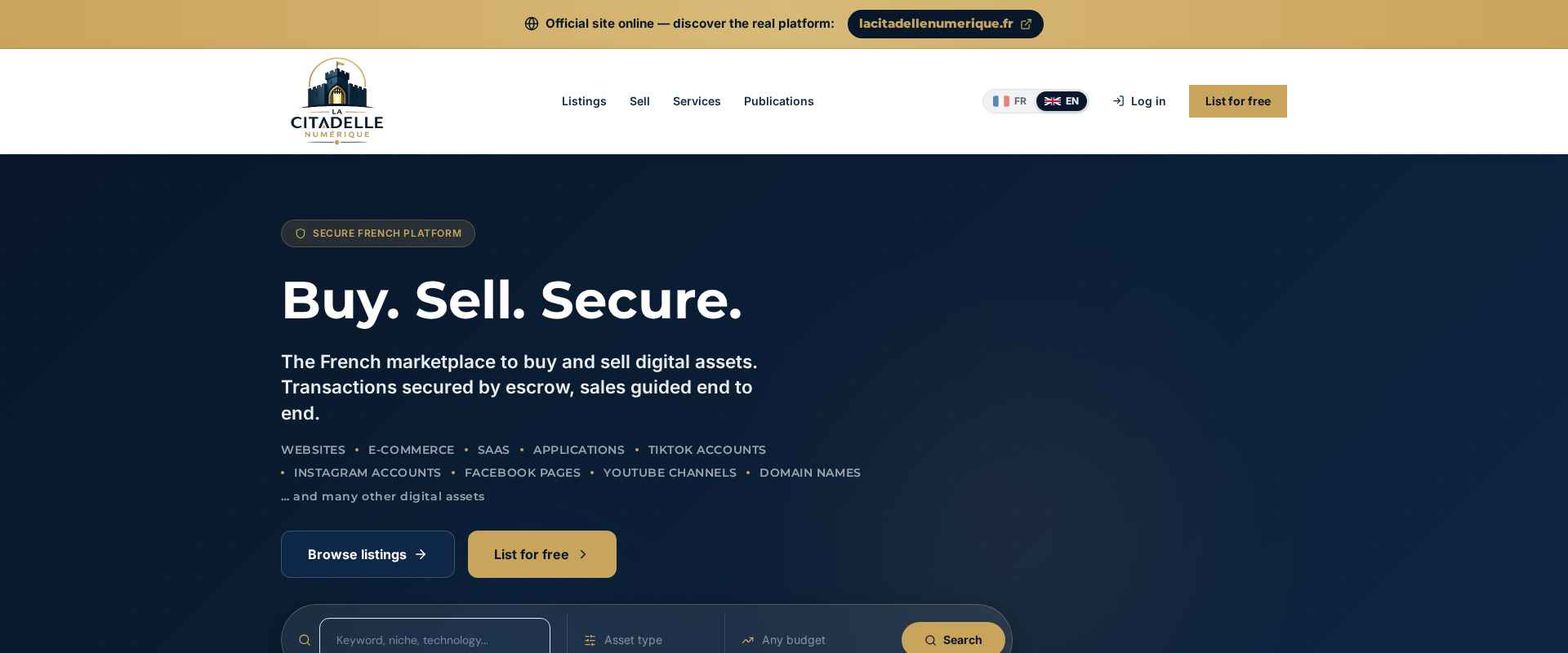 La citadelle numérique achat et vente de site web et d'actif numérique preview