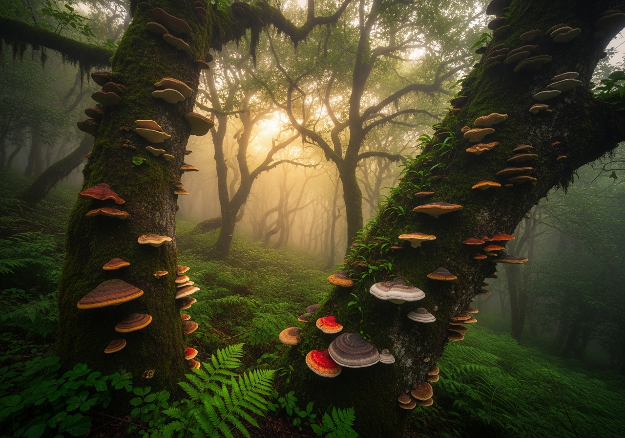 Bosque ancestral donde los hongos medicinales crecen de forma natural: el origen de miles de años de sabiduría