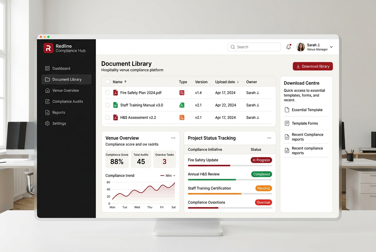 Redline Compliance Hub dashboard