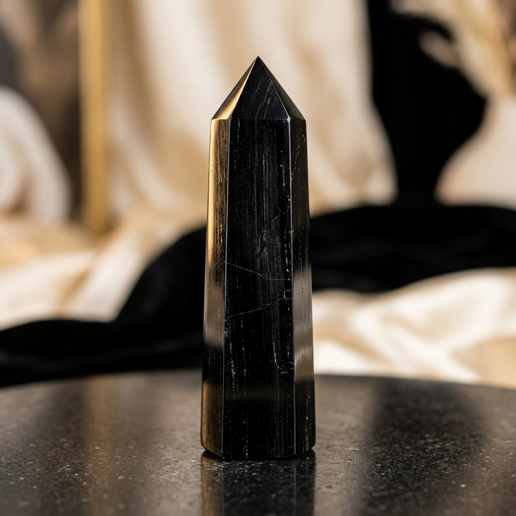 Black Tourmaline Point Quartz