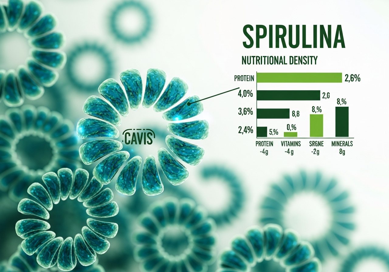 Espirulina bajo microscopio: la microalga azul-verde con el perfil nutricional mas completo documentado por la ciencia