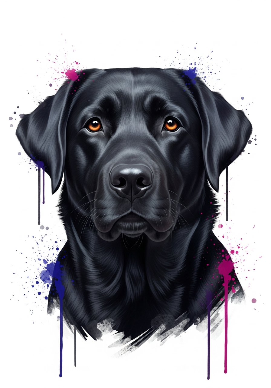 Artistic watercolor pet portrait