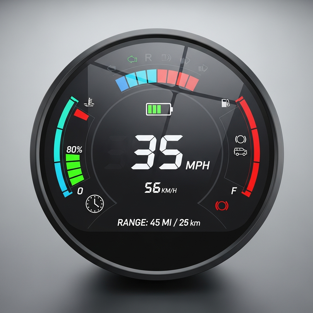 LCD Display Speedometer - 2W Universal