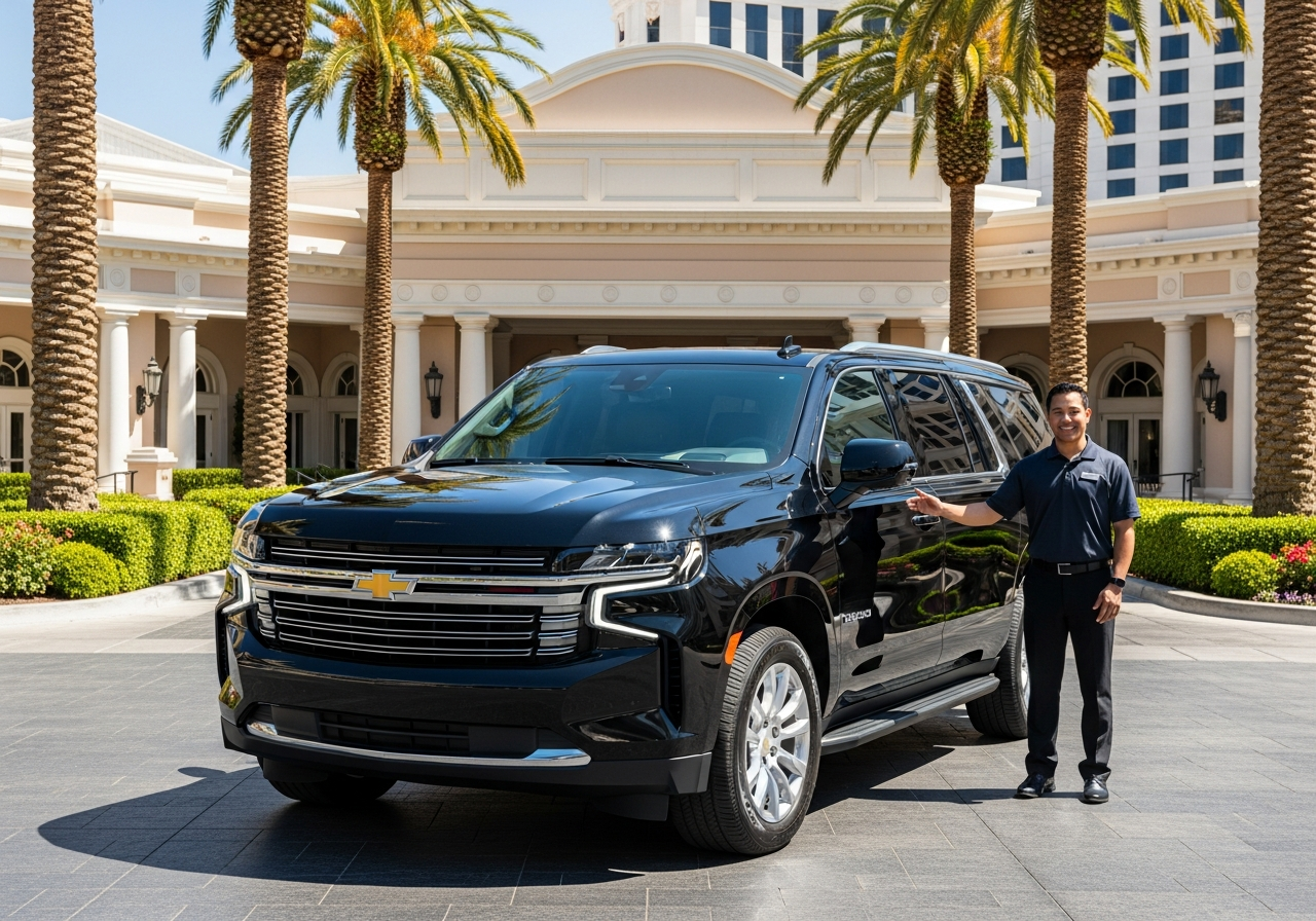 Luxury SUV for private Las Vegas to Hollywood sightseeing tours seating 7 passengers