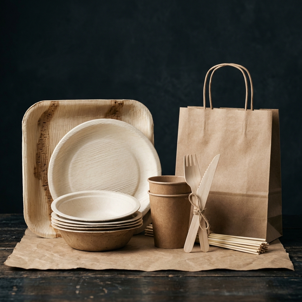 Eco-Friendly Disposable Products representative supply photography