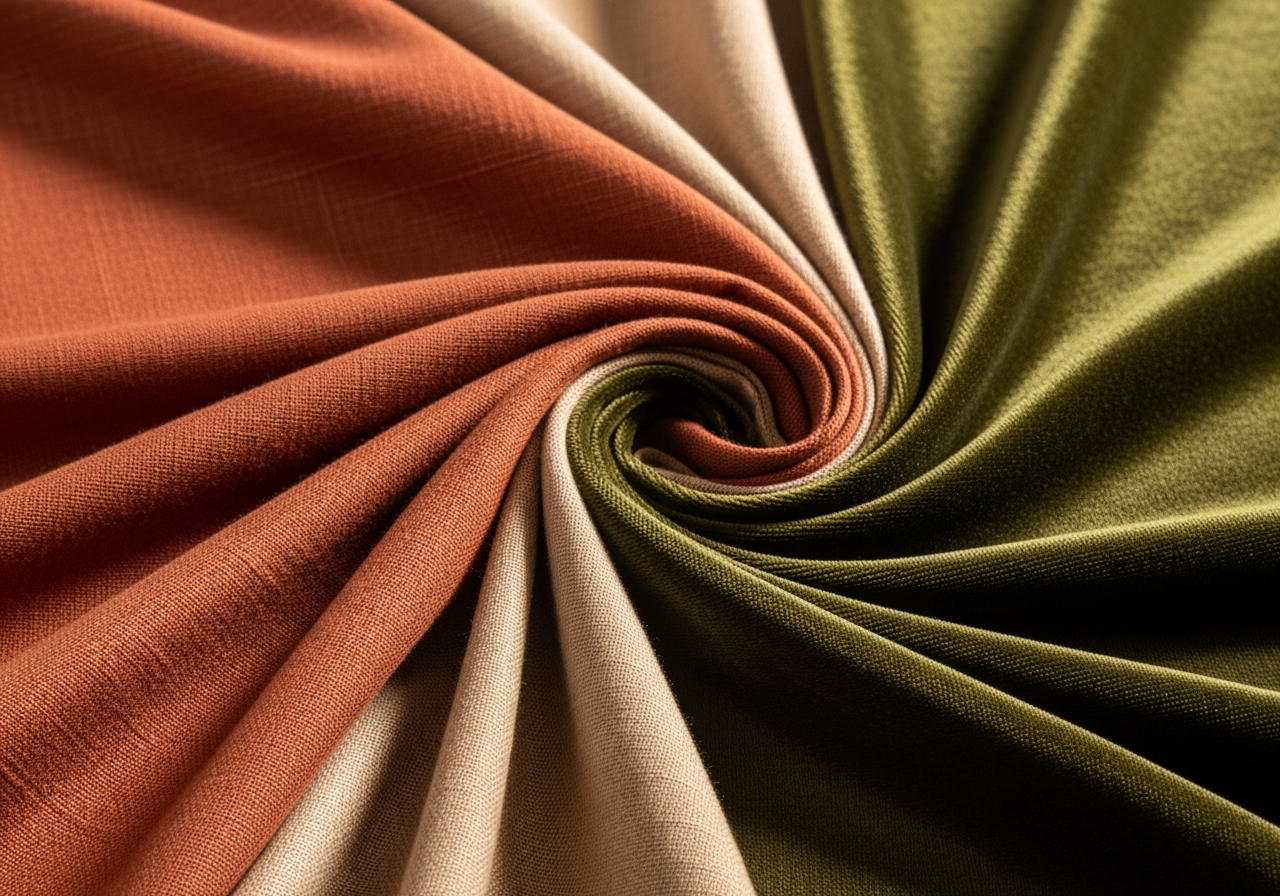 Linen and velvet textures