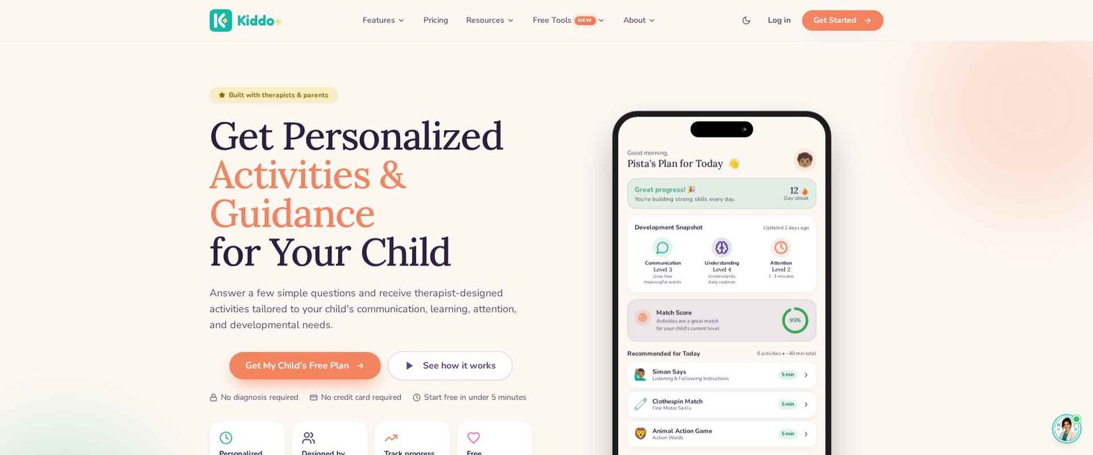 Kiddoplus - Free Child Development Assessment & Daily Therapy Activities preview