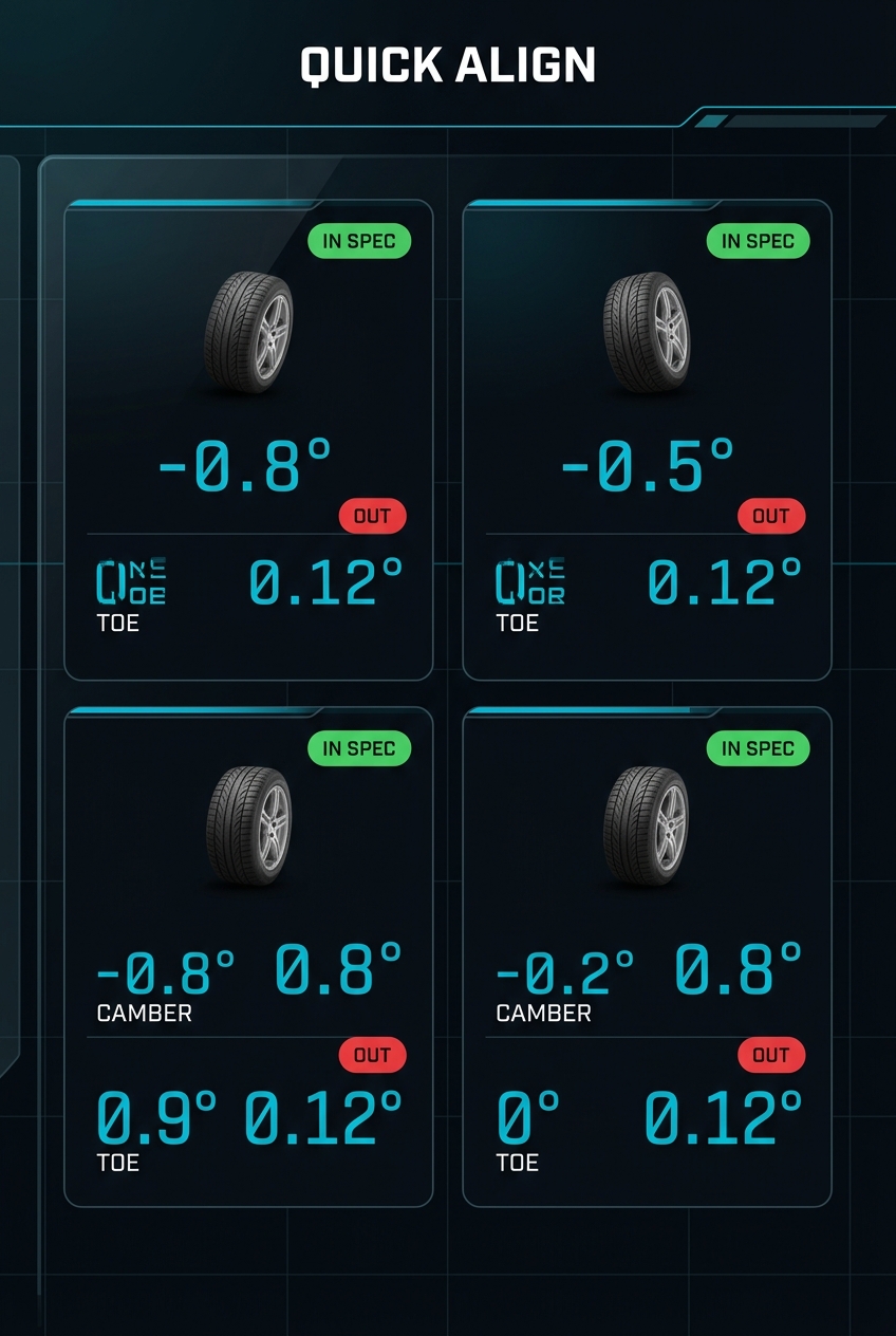 Live four-wheel telemetry