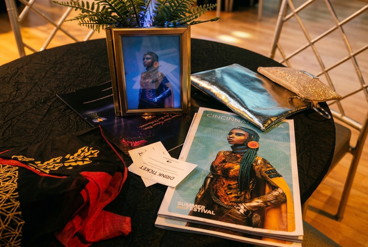 Opening night at Cincinnati Music Hall — the Summer Festival program and the Nunewaks cover art. Image: Veronica Bey.