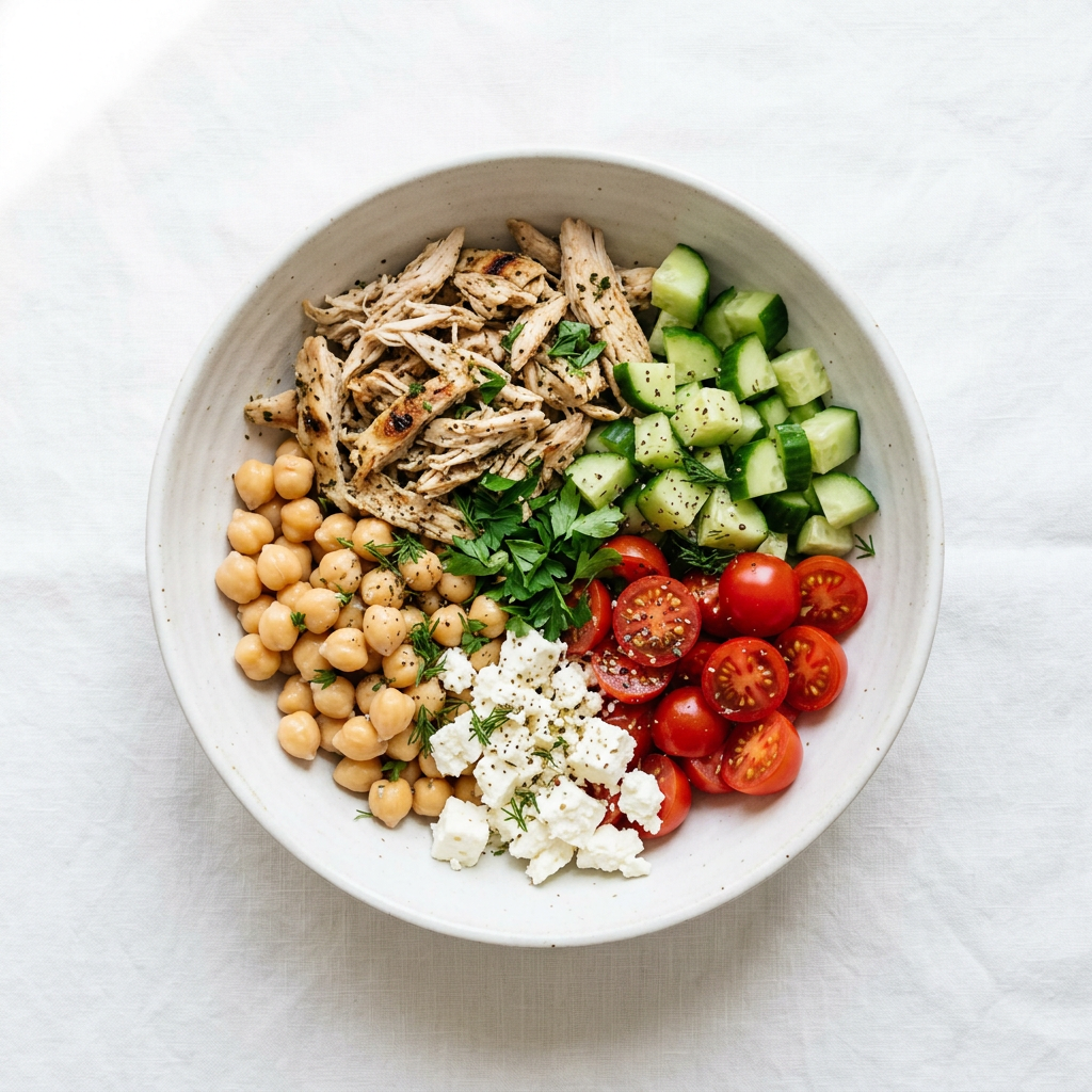 Mediterranean Chicken Chickpea Bowl