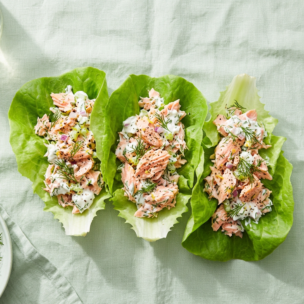 Salmon Salad Lettuce Wraps
