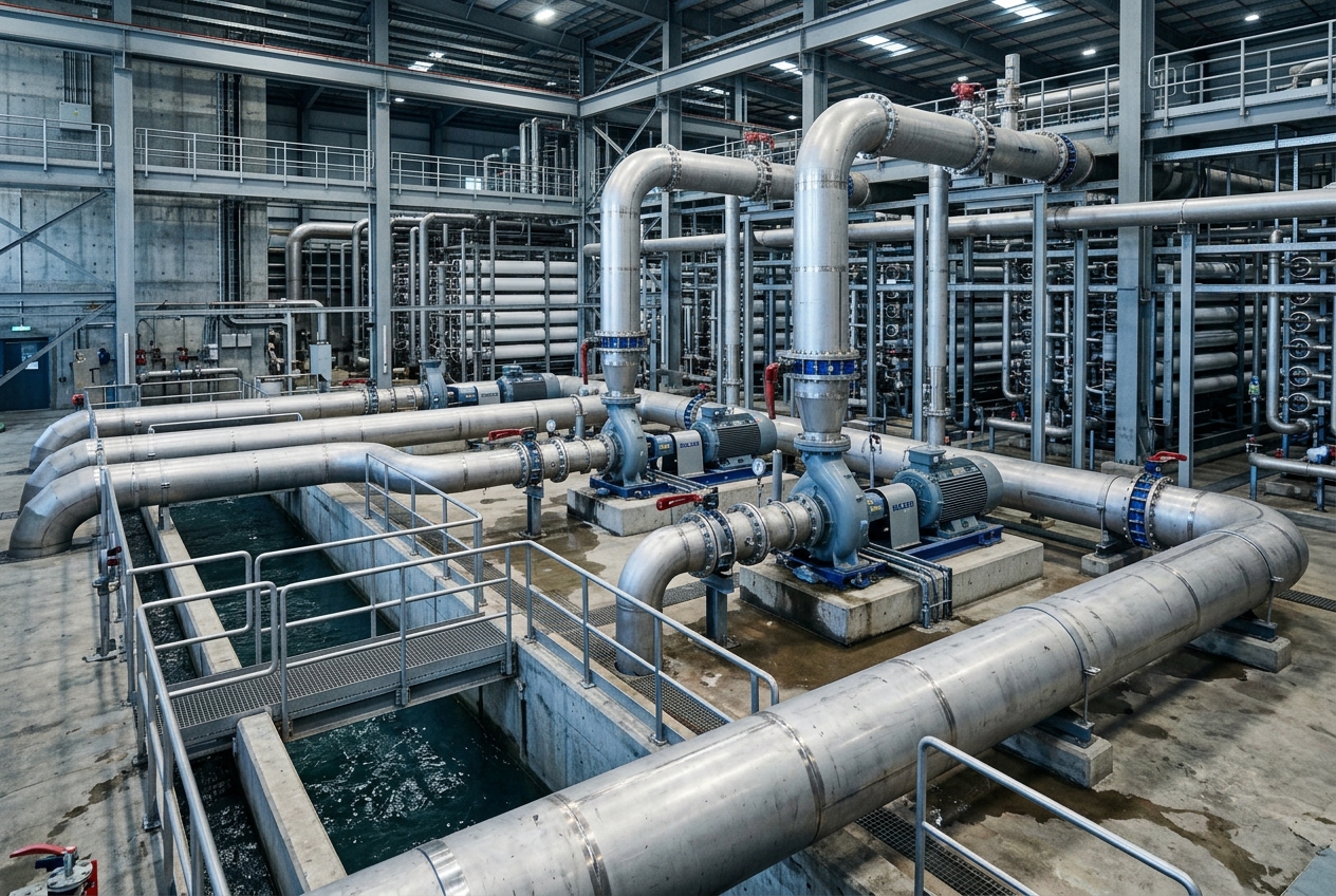 Duplex 2205 piping for a seawater intake