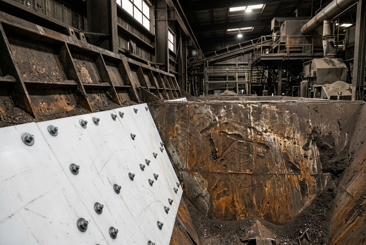 UHMW-PE or steel liners: stopping material sticking instead of just resisting wear