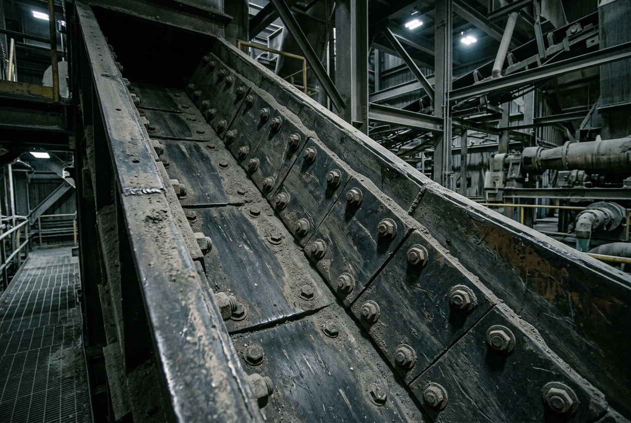 Hardox 450 wear liners for a cement transfer chute