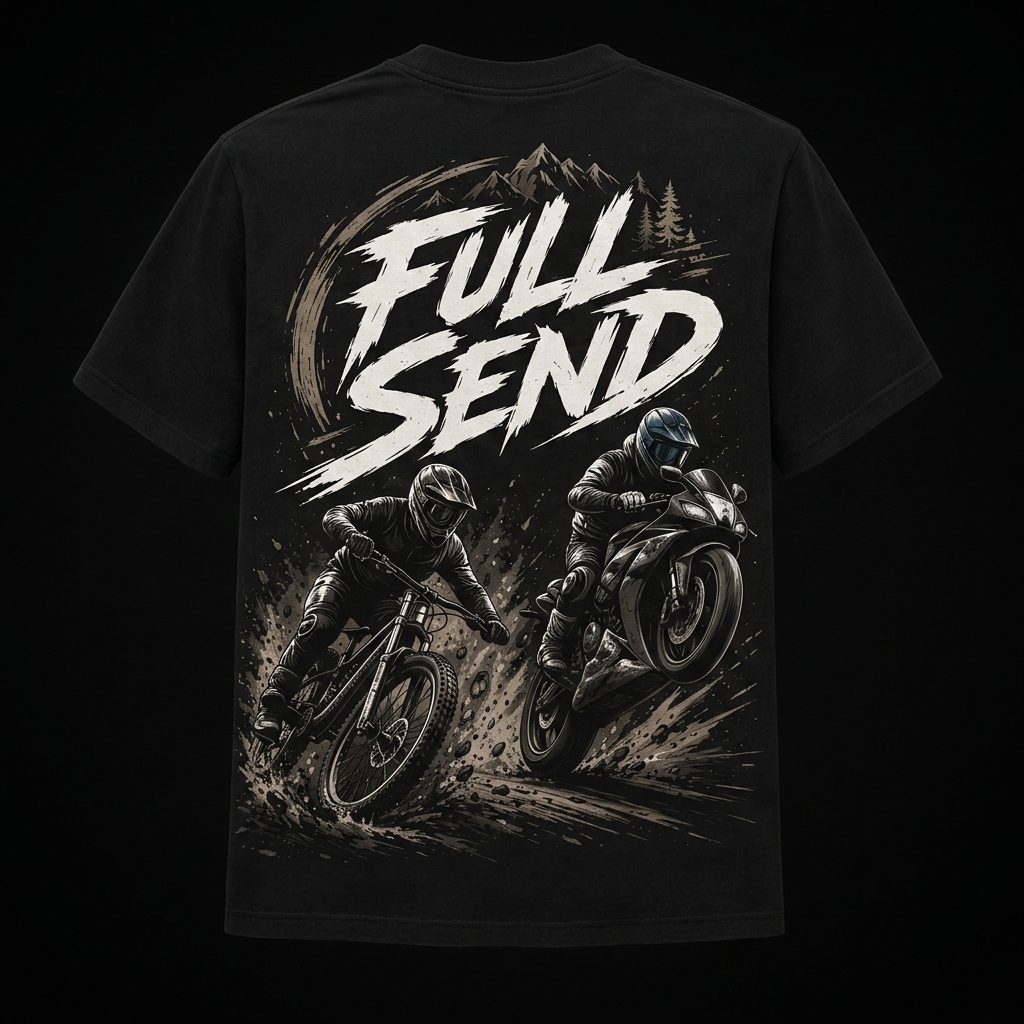 Full Send Moto Tee Black
