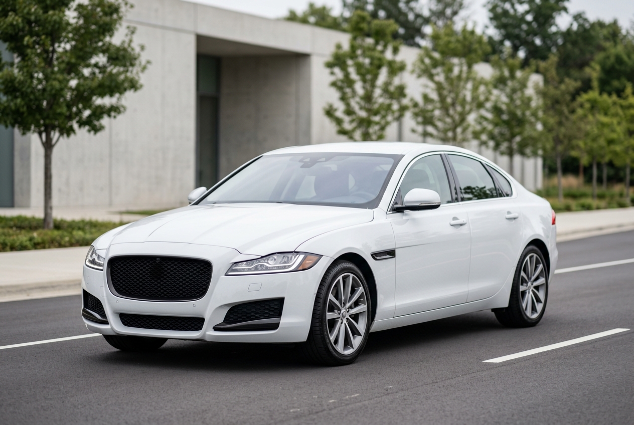 Representative white premium luxury sedan for special occasions and VIP travel