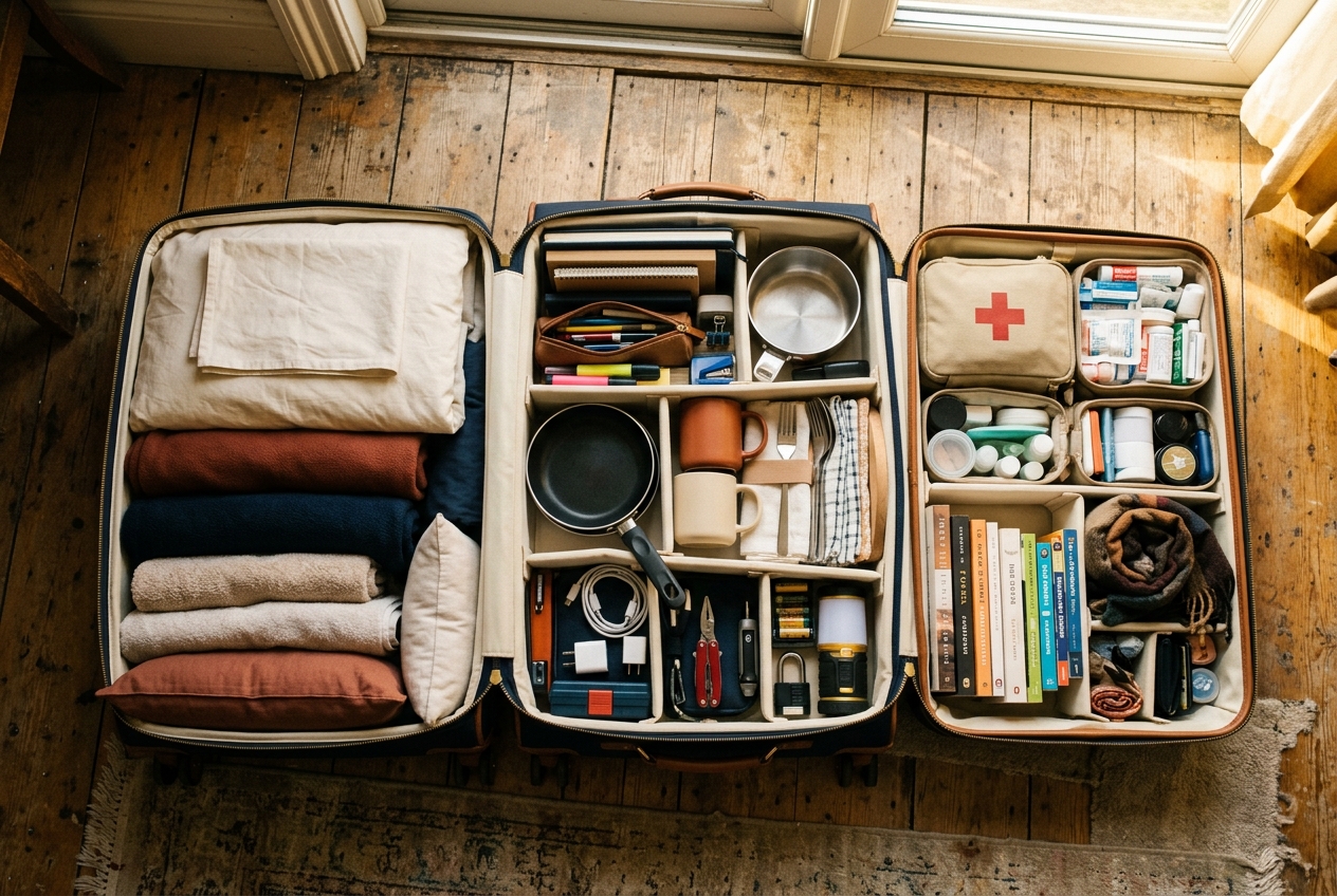 The fully packed Bagged by Mom suitcase