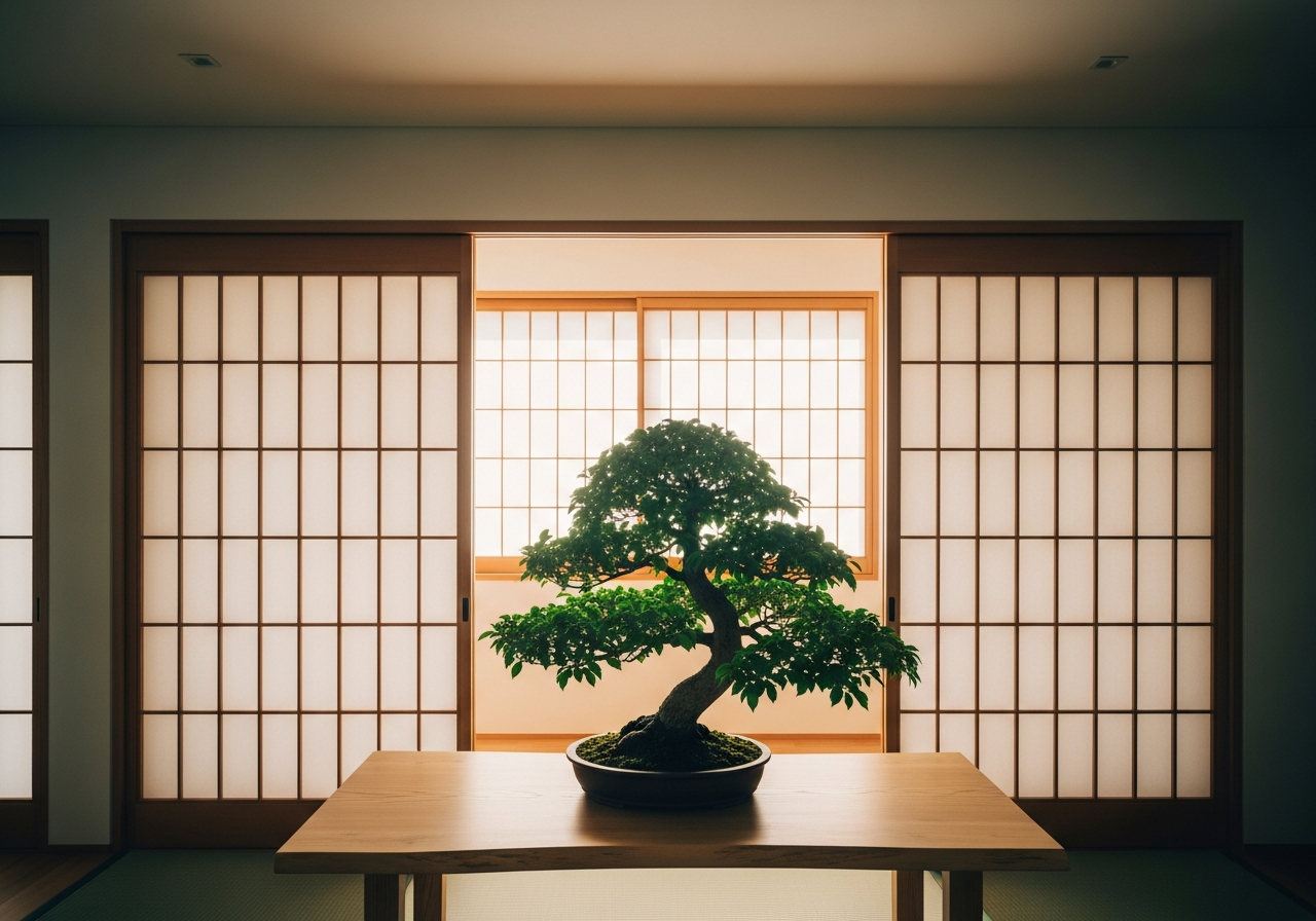 Intérieur japonais minimaliste