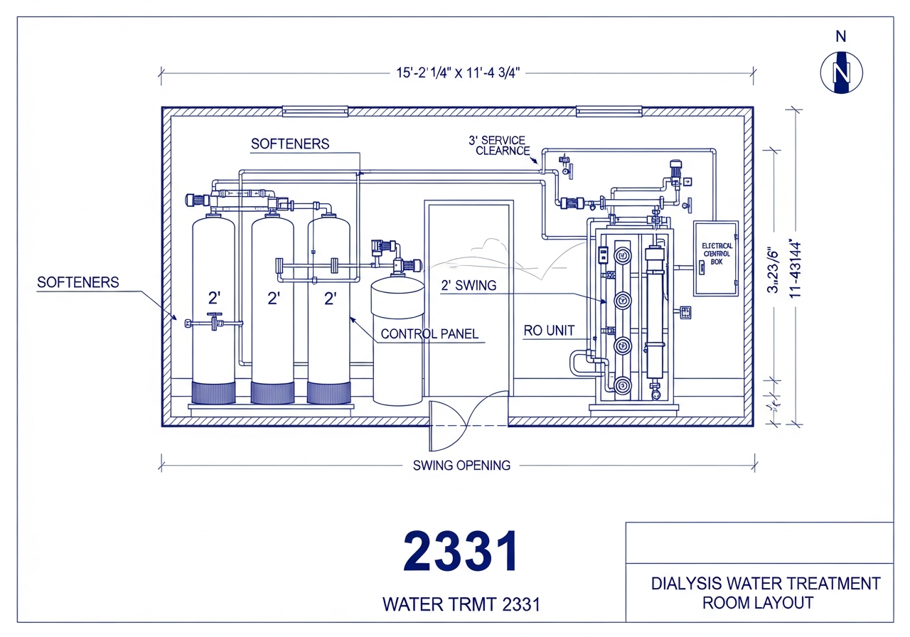 2D Floor Plan - Dialysis Water Treatment Room