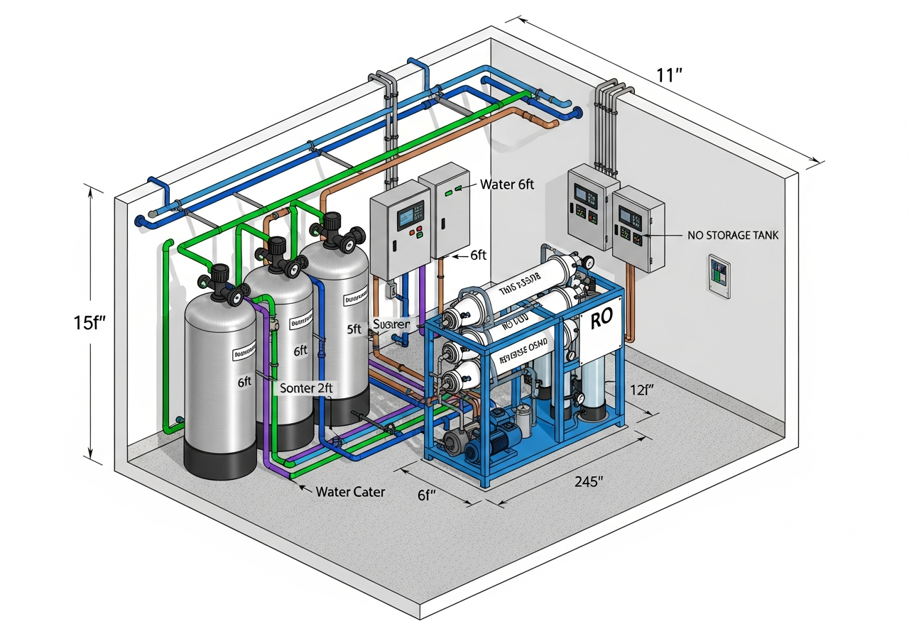3D Isometric View - Dialysis Water Treatment Room