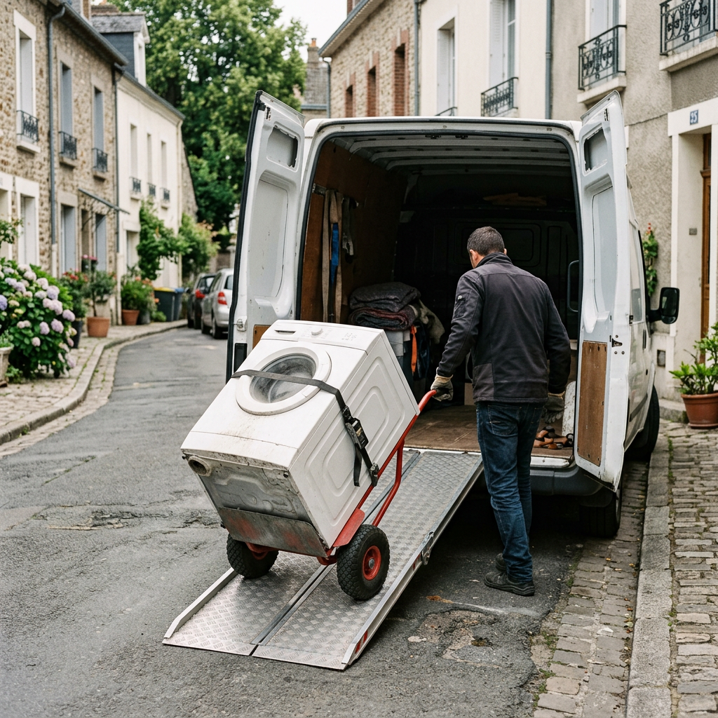 Manutention d'électroménager avec matériel adapté