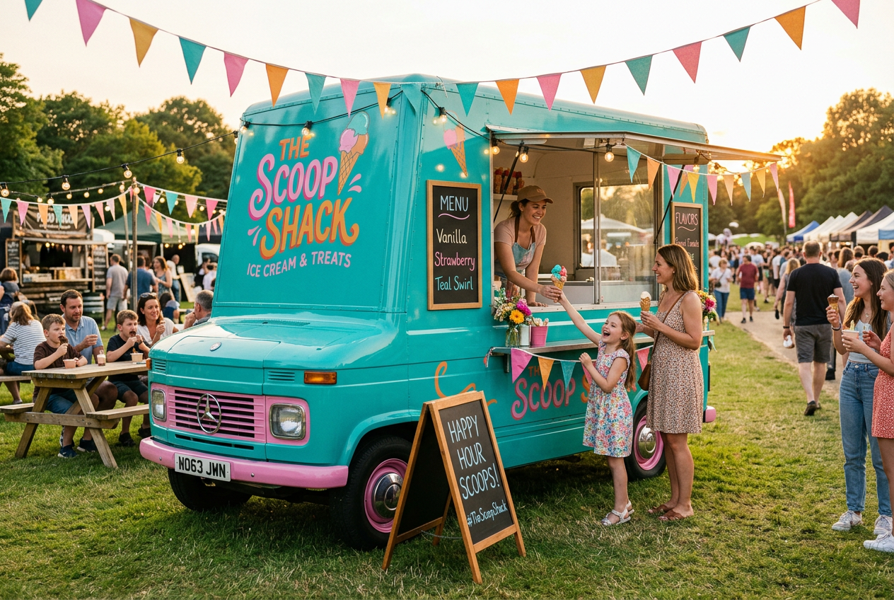 The Toasted Cone ice cream truck at a community event