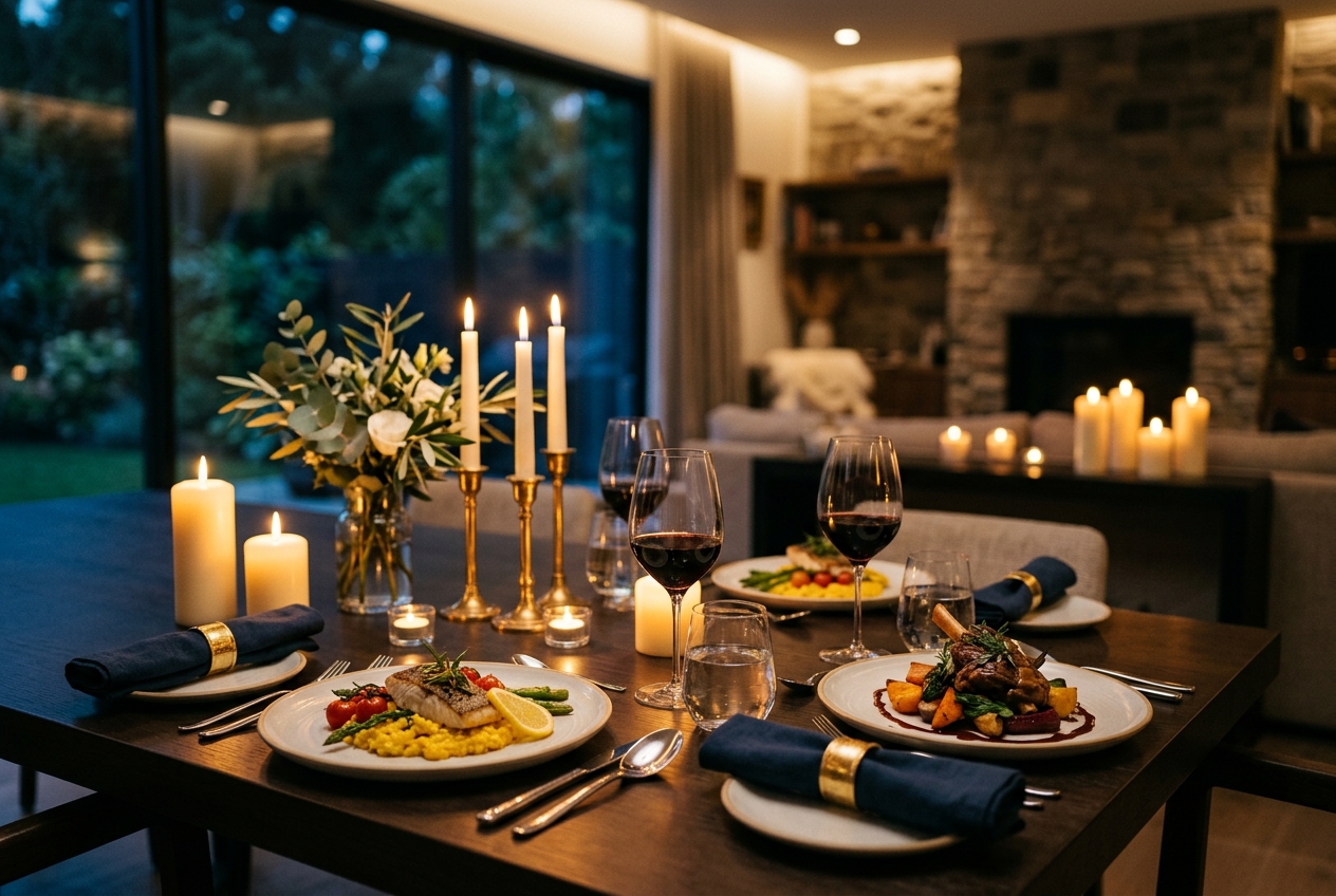 Private chef dining at home
