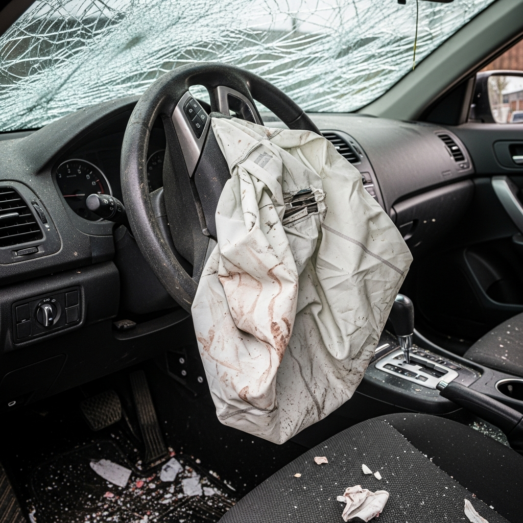 Before - Deployed airbag