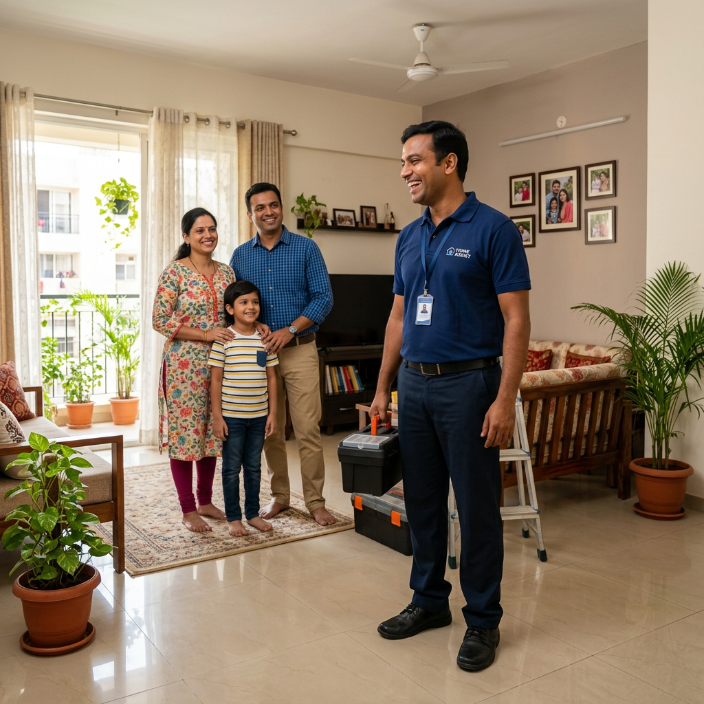 Happy Indian family at home