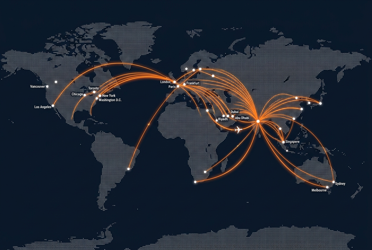 World shipping route network from India