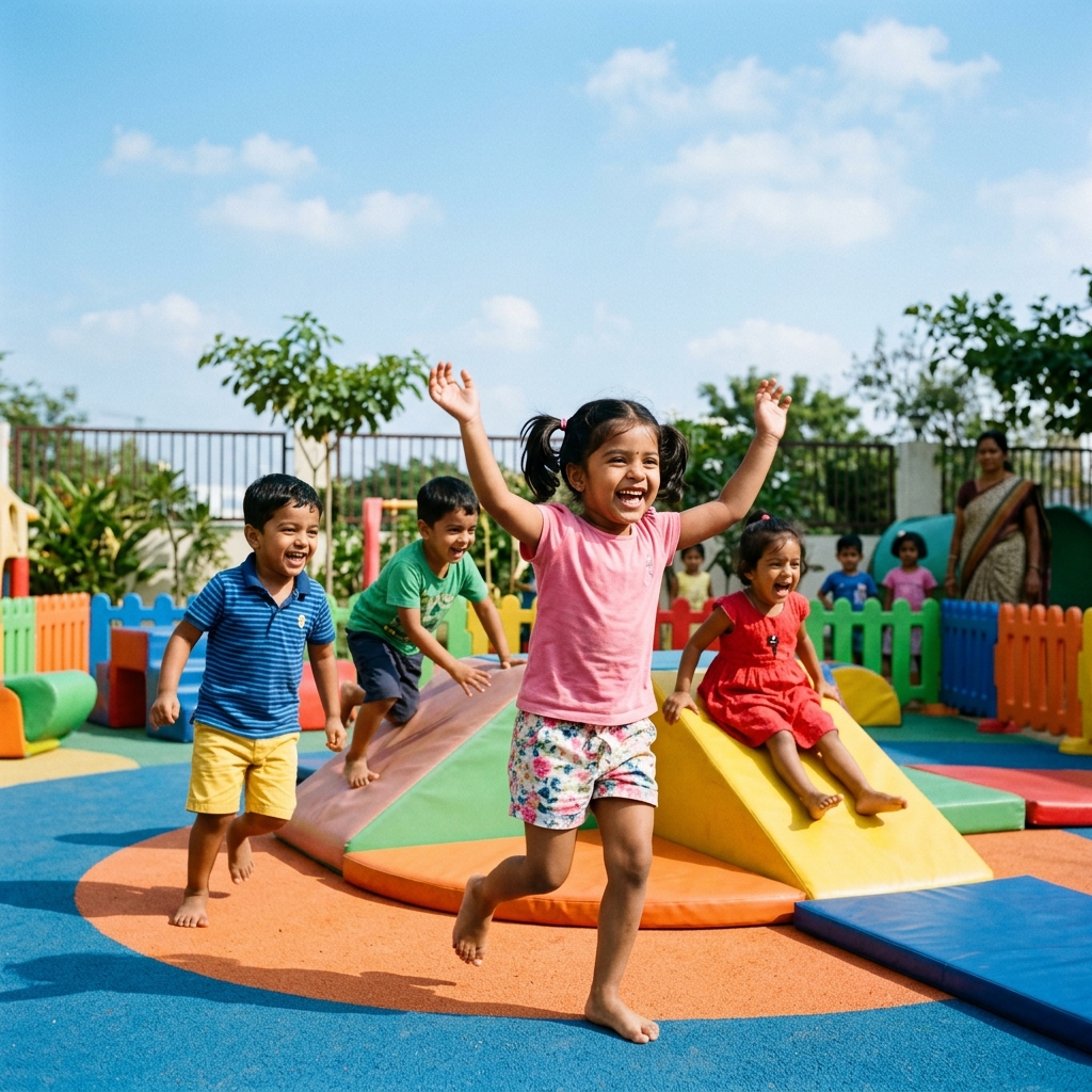 Happy preschool child