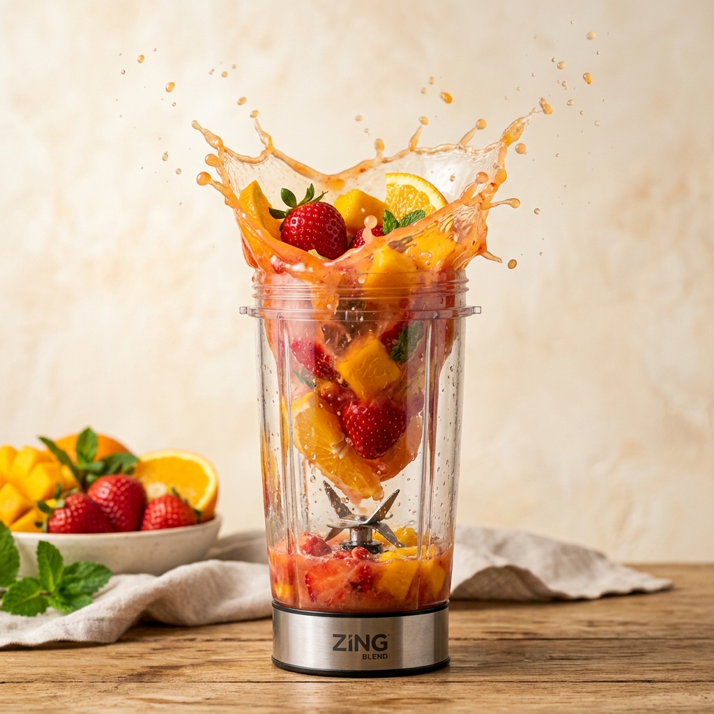 Blending fresh fruit
