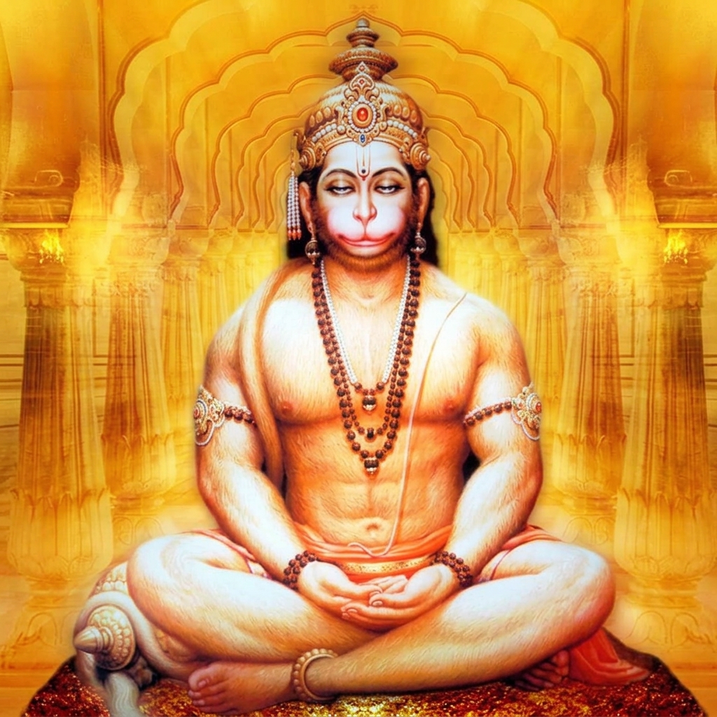 Lord Hanuman in meditation