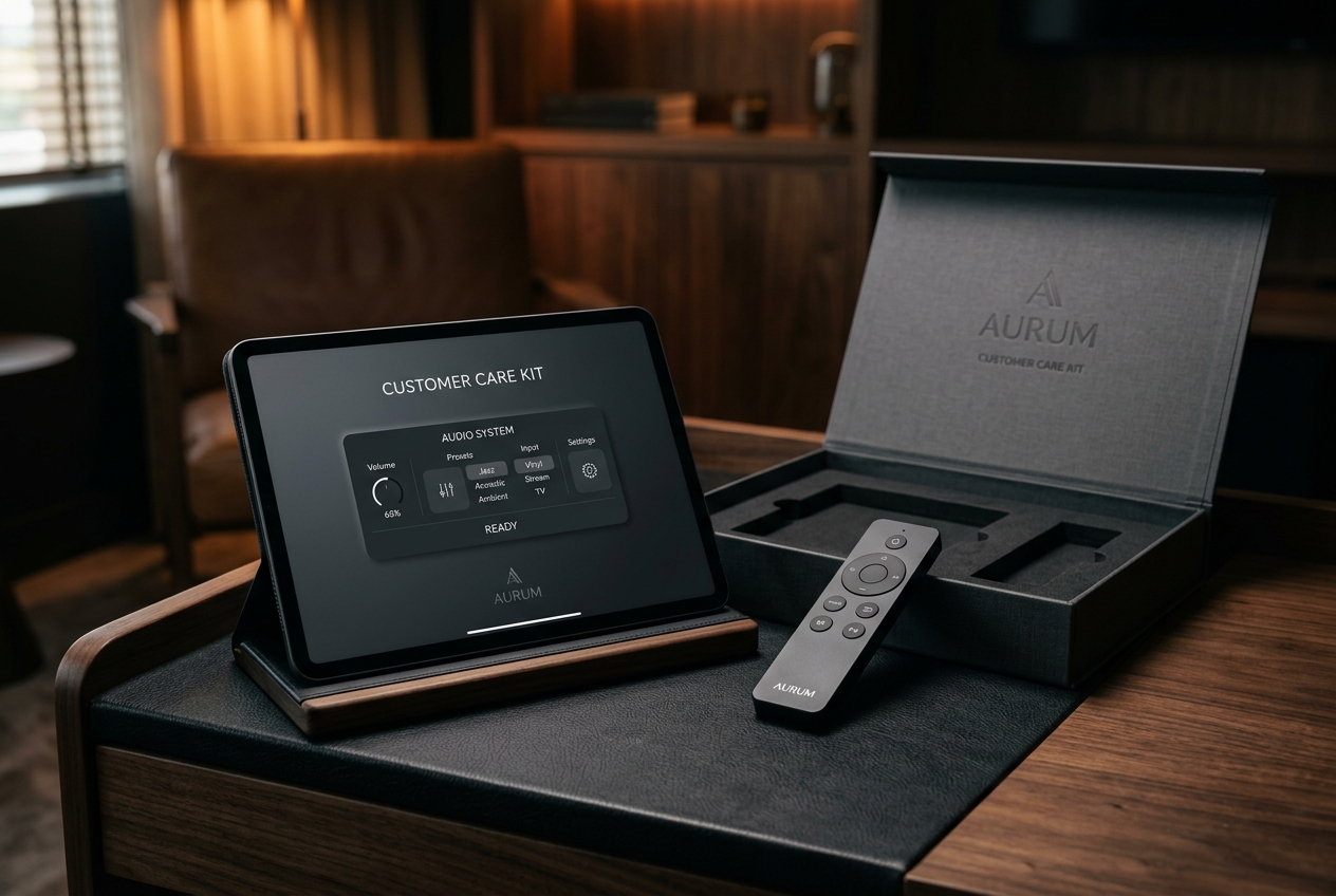 Customer care kit — tablet control & branded remote