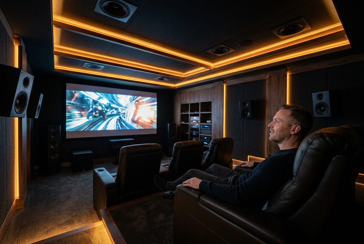 Client experiencing immersive sound at walkthrough