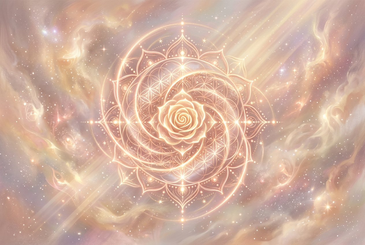 Rose spiral sacred geometry