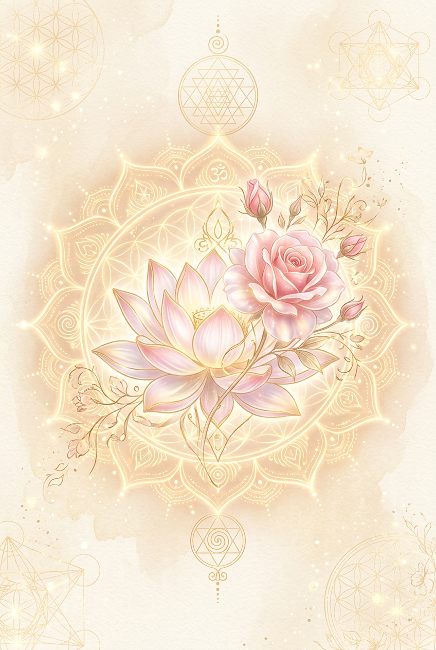 Rose and lotus mandala