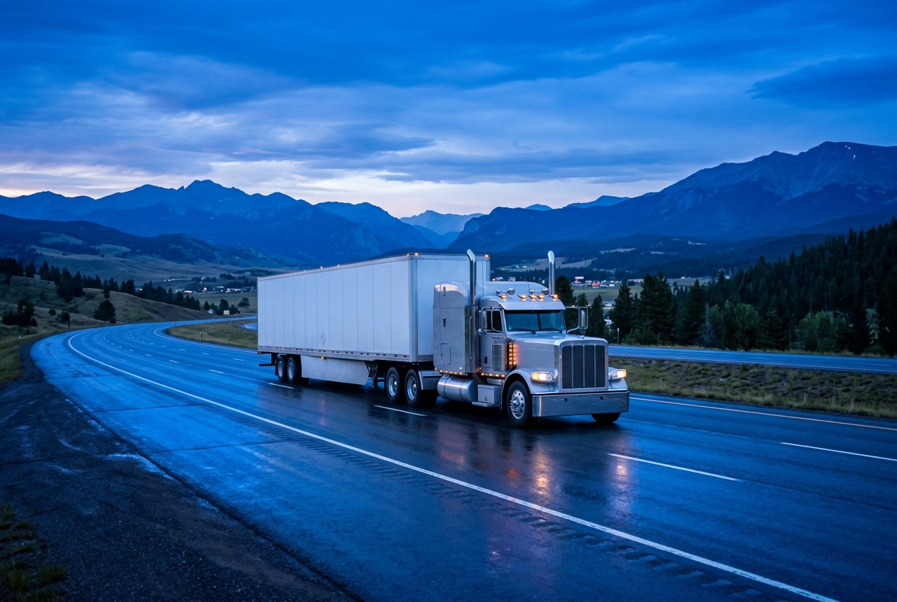 Semi truck on the open highway