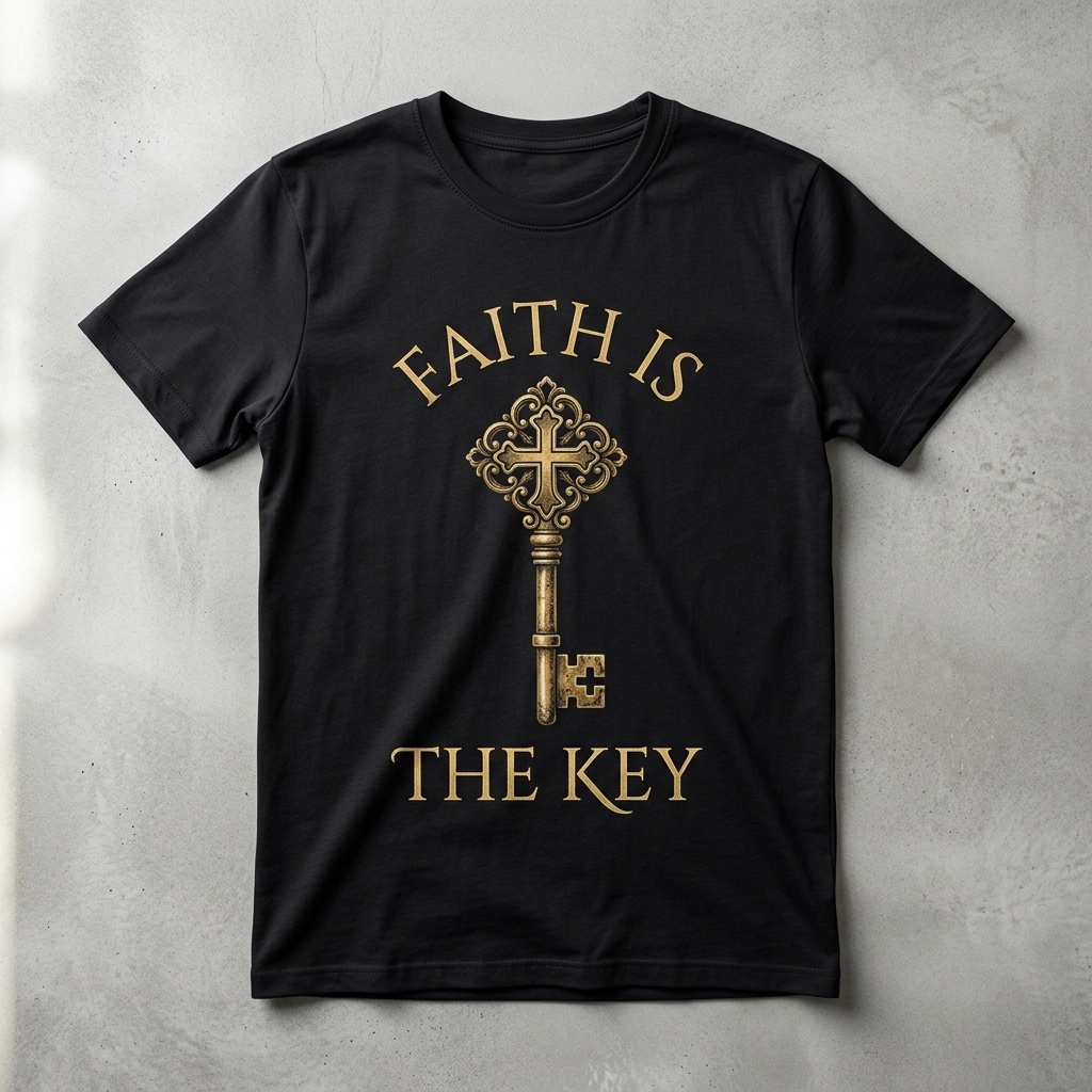 Faith Is The Key "Kingdom Keys" Heavy Cotton Tee