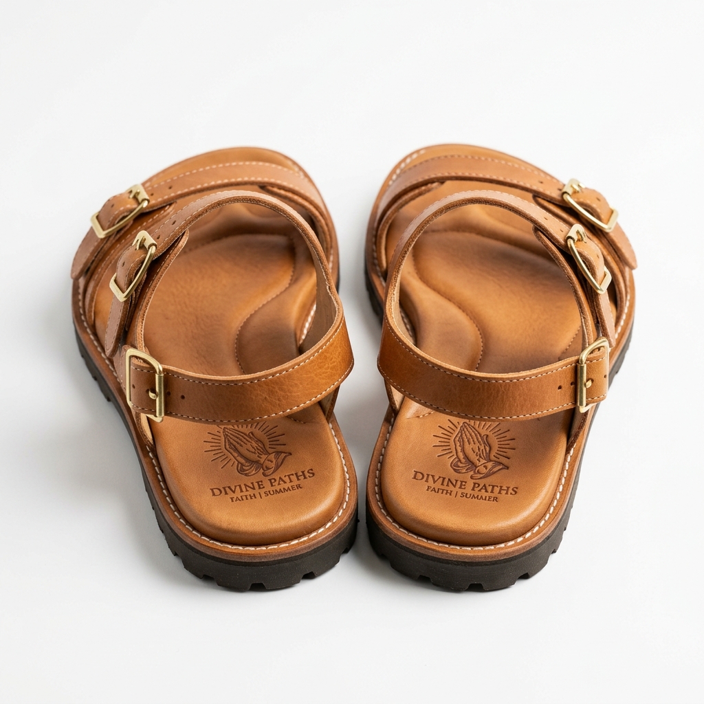 Divine Path™ Praying Hands Sandals - Tan