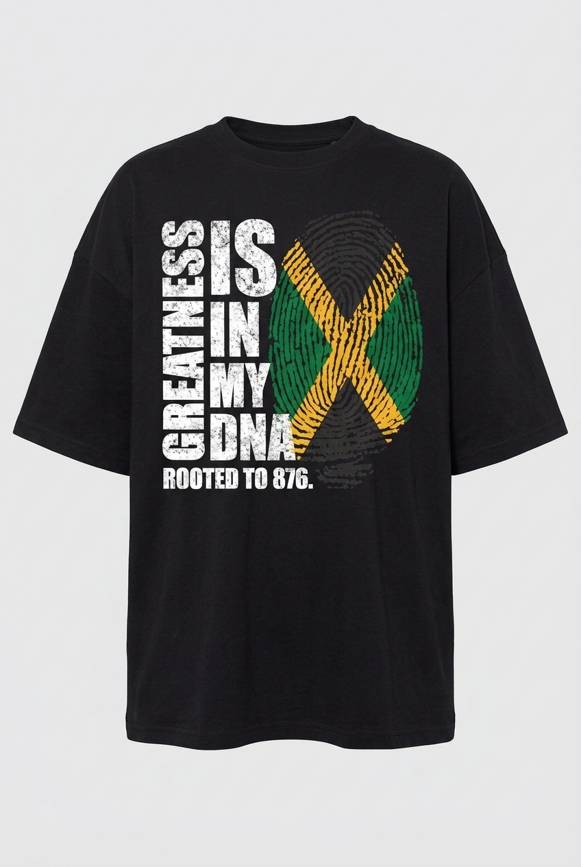 Greatness Is In My DNA Oversized Tee — Black