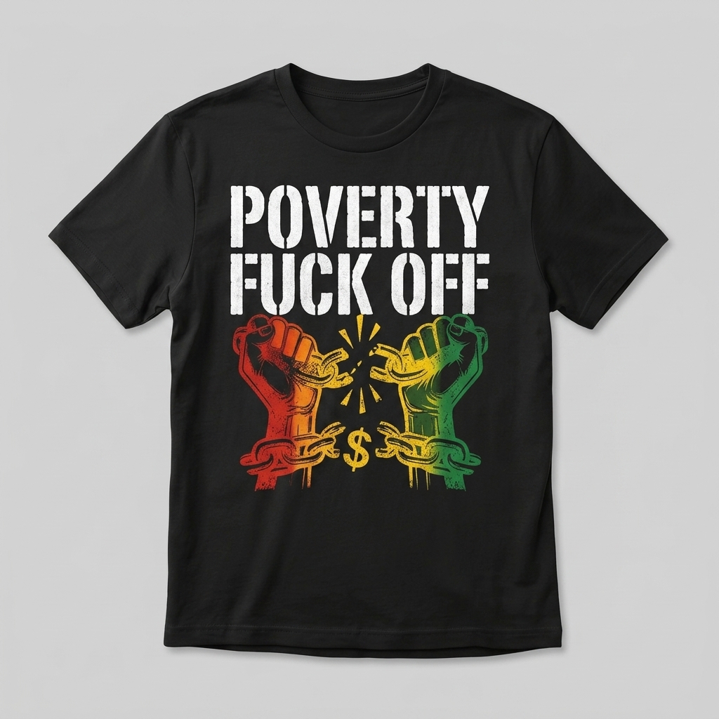 Poverty Fuck Off Oversized Tee — Black